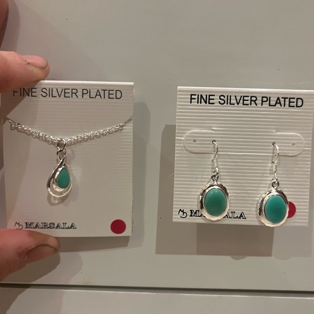 Marsala fine silver plated women’s jewelry set